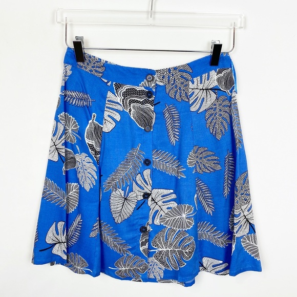 Mango Flowing A Line Skirt Printed Tropical S - Picture 13 of 13